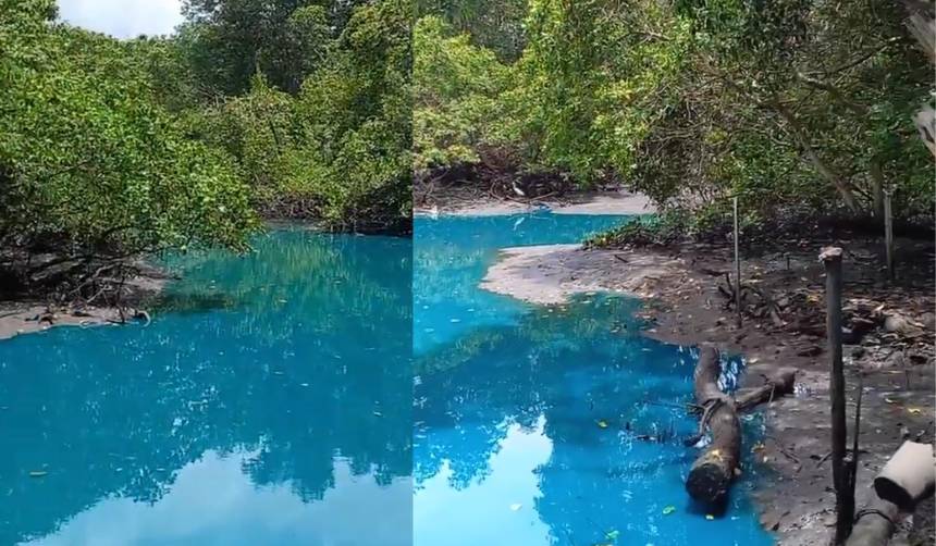 “Viví 50 años aquí y nunca vi esto”: Encuentran el lago de su comunidad de color “azul vibrante” y viralizan el momento 