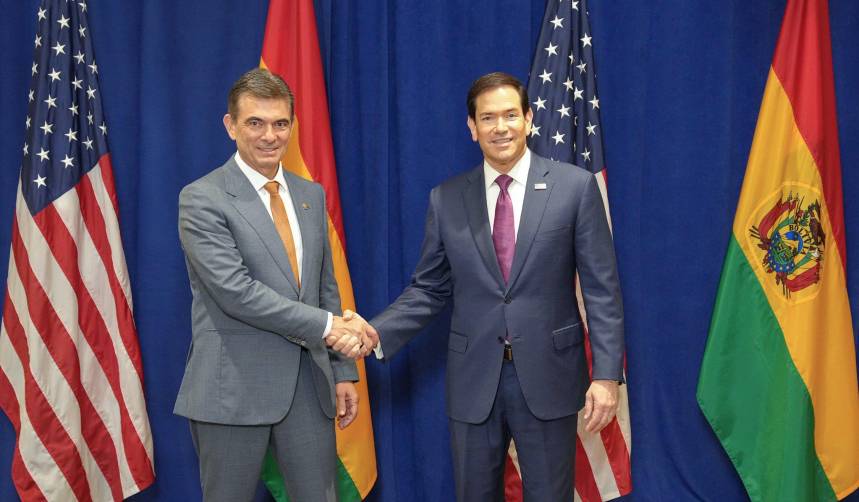Rodrigo Paz se reúne con Marco Rubio en Nueva York en la previa a su presentación ante la ONU