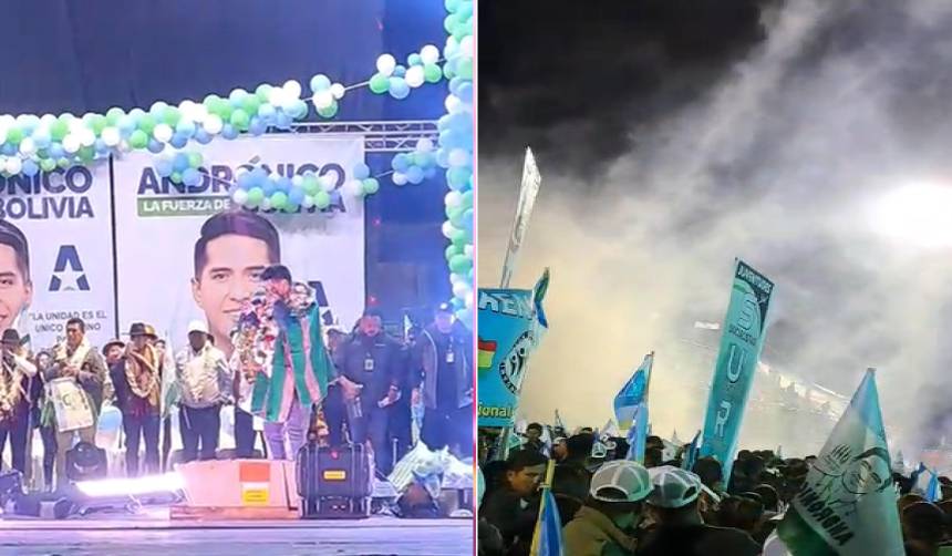 Video: Una gasificación interrumpe el discurso de cierre de campaña de Andrónico