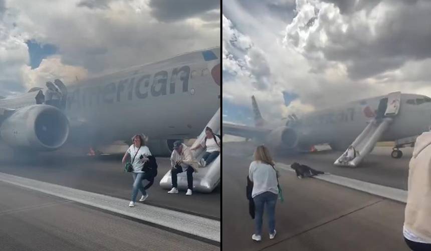 Video: Más de cien pasajeros son evacuados de emergencia de un avión tras el incendio de una de sus llantas en Denver