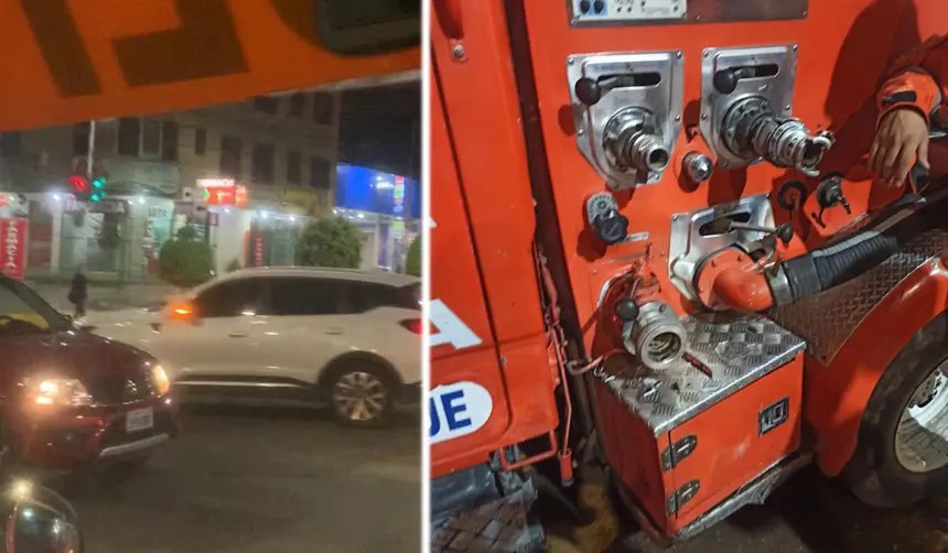 Video: Vehículo impacta contra un carro bombero y se da a la fuga