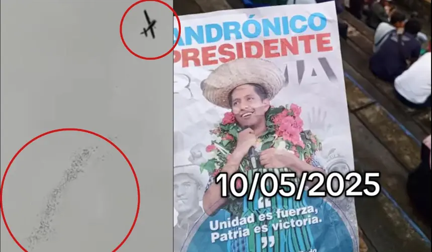 Videos: Desde una avioneta, lanzan panfletos de Andrónico en proclamación de Evo