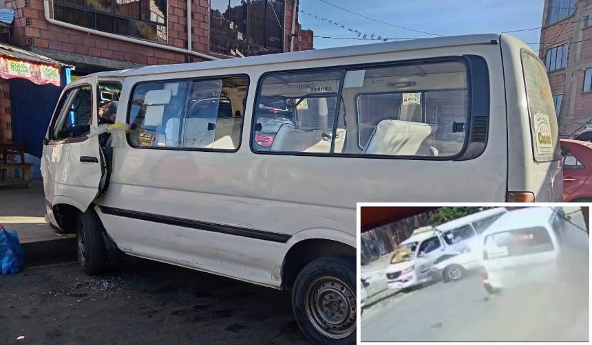 Video: Minibús pierde el control y choca contra varios vehículos en La Paz; un niño quedó herido