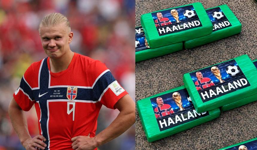 Hallan en Ecuador casi media tonelada de droga marcada con la imagen del jugador Erling Haaland