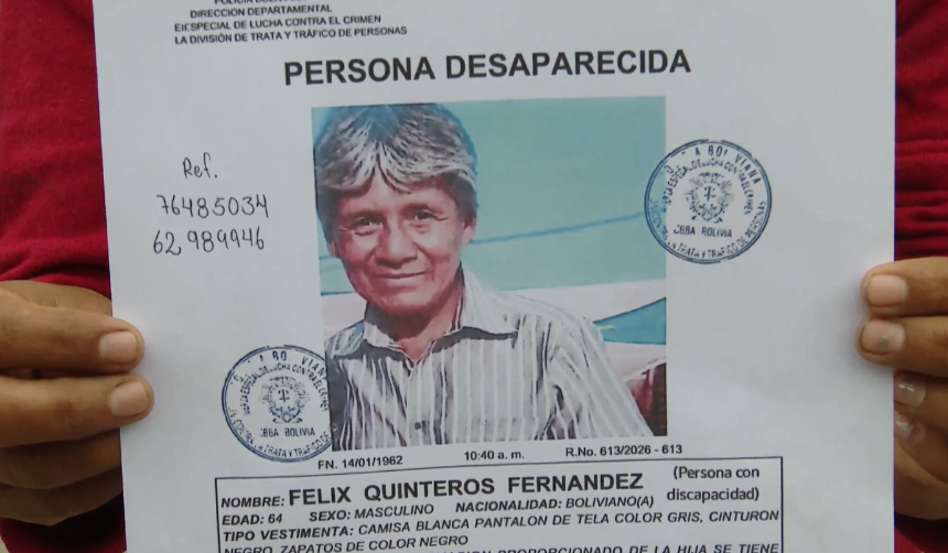 Buscan a Félix Quinteros, desapareció cuando retornaba con su esposa de una festividad