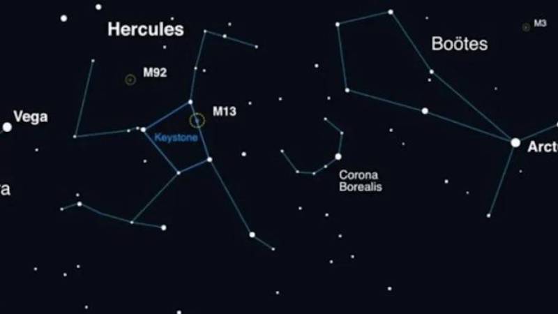 Mapa celeste indicando la ubicación de la constelación Corona Boreal (próxima a la brillante estrella Arturo) donde se podrá observar el nuevo punto de luz ocasionado por la inminente explosión nova. Créditos: NASA, CC BY.