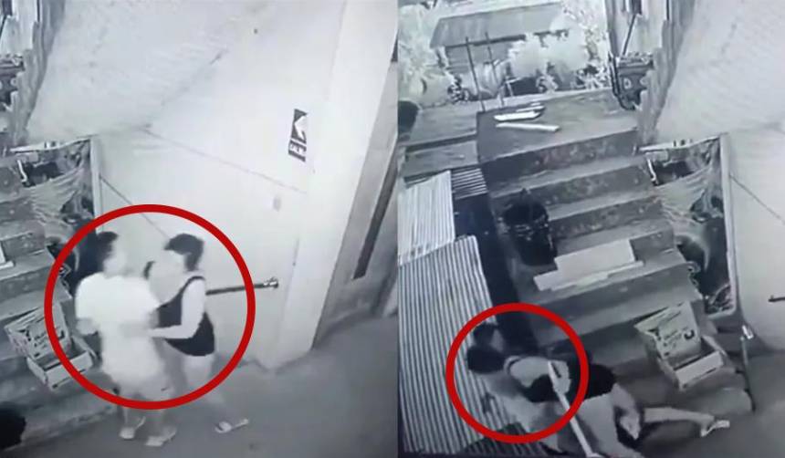 Imágenes sensibles: Pareja pierde el equilibrio y cae de un segundo piso, la mujer falleció y el hombre quedó herido
