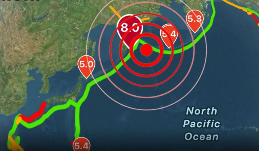 Alerta de tsunami en el Pacífico tras sismo de magnitud 8 cerca de la costa rusa