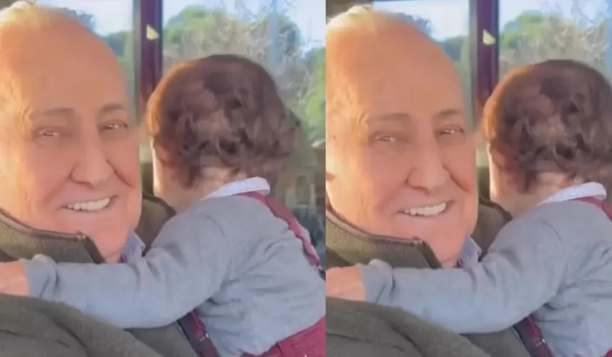 El emotivo abrazo entre un abuelo y su nieto que conmueve las redes sociales