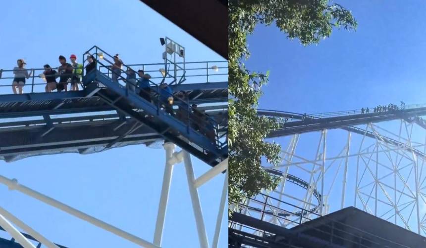 Momentos de tensión: Apagón detiene una montaña rusa con los pasajeros en las alturas