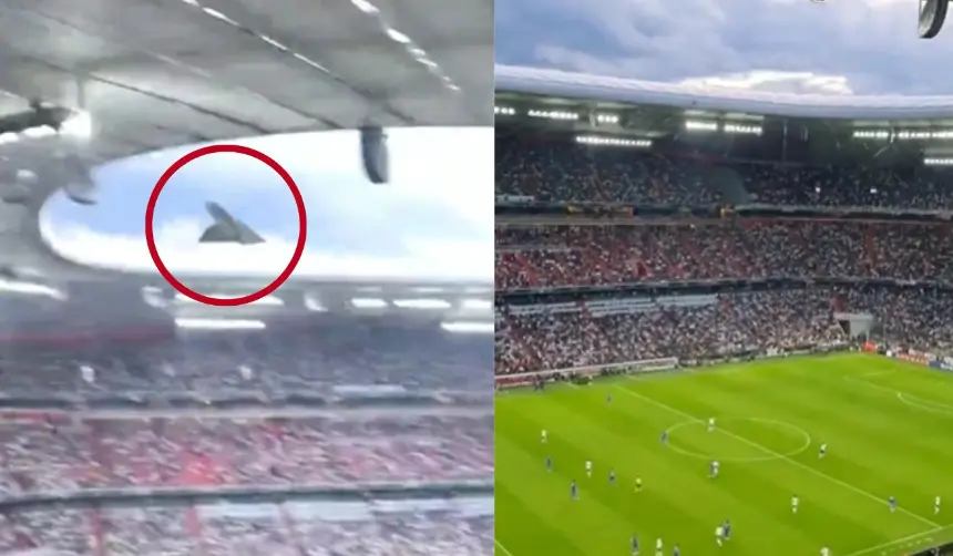 ¡Sorprendente! Joven hace un gol desde las graderías con un avión de papel