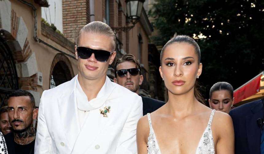 Haaland junto a su novia deslumbraron en el desfile de Dolce &amp; Gabbana