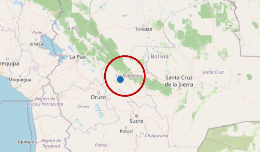 Sismo de magnitud 3,4 sacude la provincia Chapare, en Cochabamba