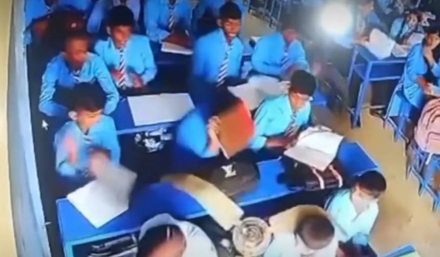 Ventilador de techo cae en plena clase sobre estudiantes y deja heridos 