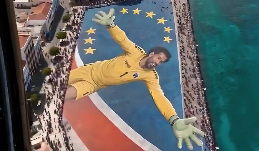 Vozinha, el portero viral: crean un mural de homenaje en Cabo Verde generado por IA