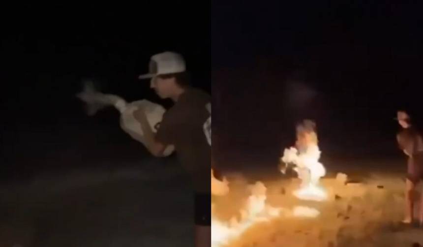 Imágenes impactantes: Adolescente rocía gasolina a una fogata y las llamas alcanzan a su amigo