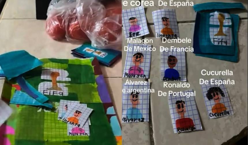 ¡Lápices y emoción! Niño crea su propio álbum del Mundial 2026 