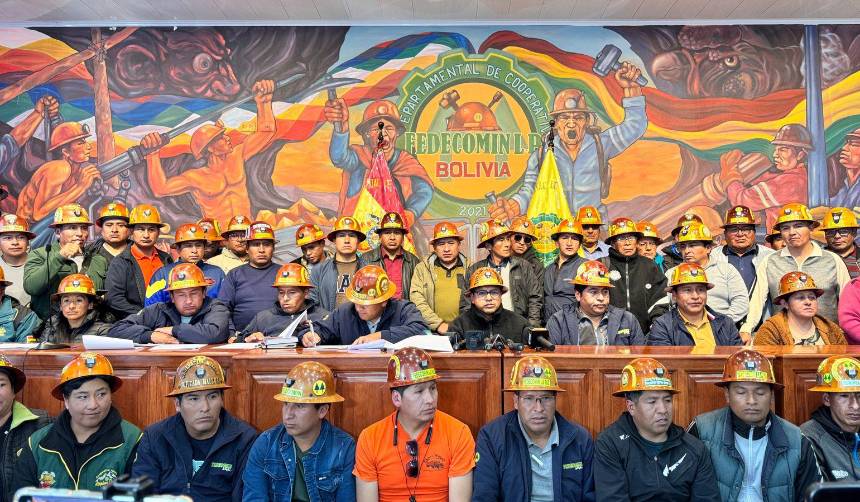 Mineros de La Paz se declaran en emergencia y dan 48 horas al Gobierno para atender sus demandas