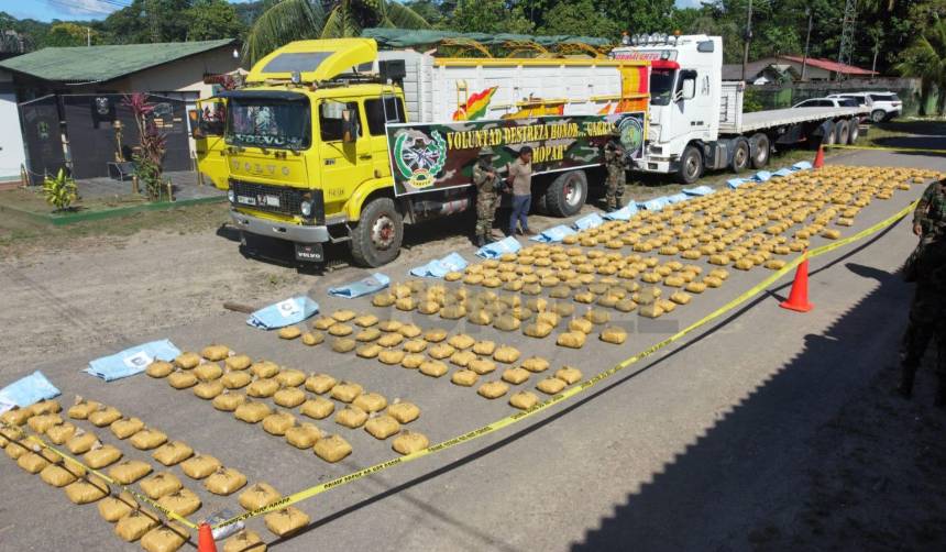 Trópico: Cae camionero con cerca de media tonelada de marihuana camuflada en medio de ladrillos de construcción 