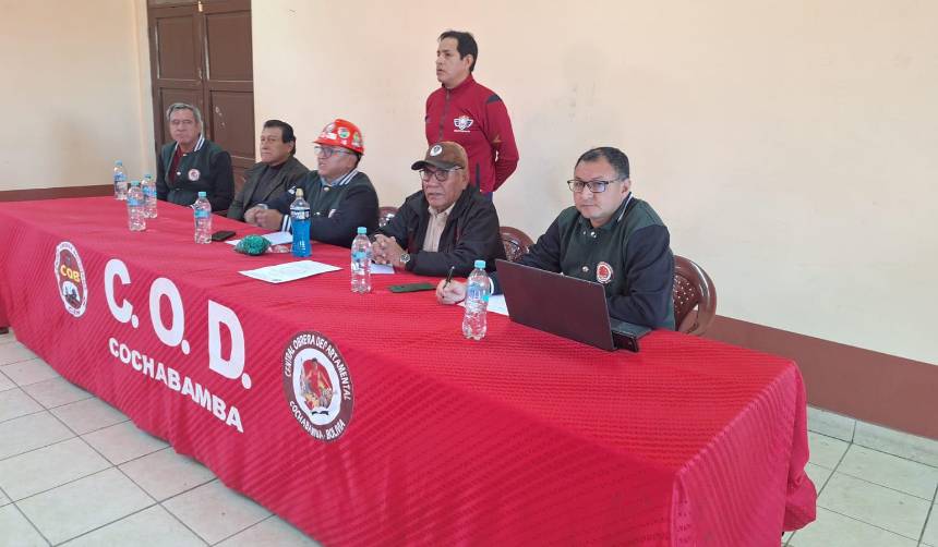La COD de Cochabamba realiza ampliado con un posible diálogo en mesa con el Gobierno