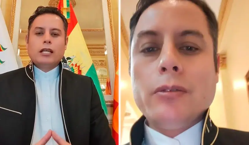 Lara publica un video contra el ministro Justiniano, lo borra y luego sube otro agradeciéndole