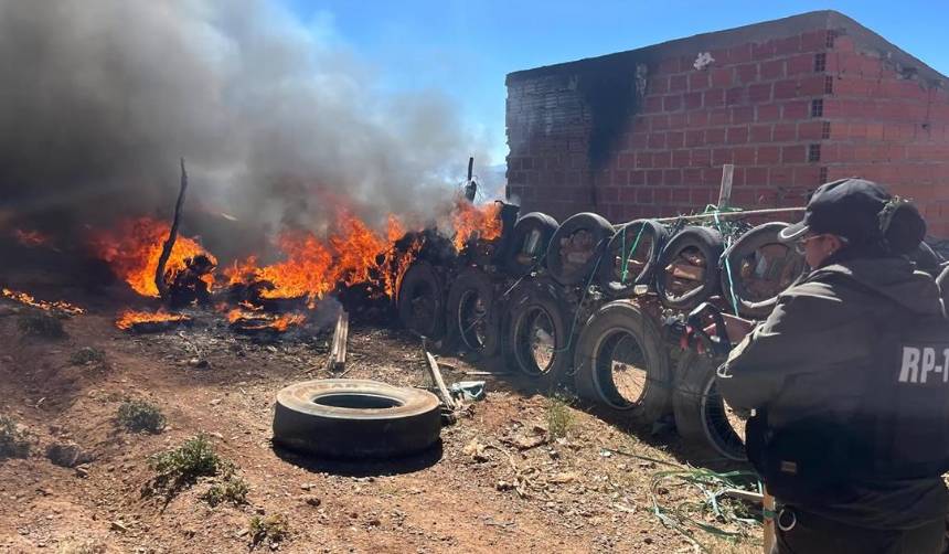 Mueren carbonizados 13 animales en un corral hecho de llantas en Villazón, reporta la Policía 