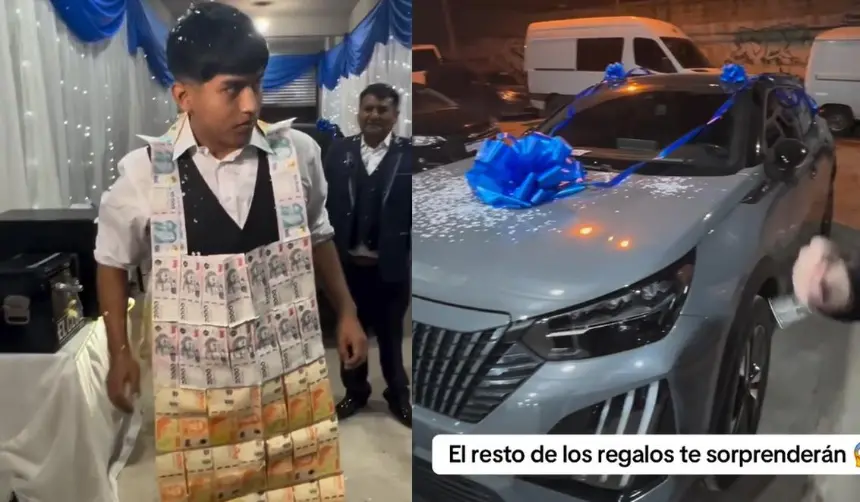 Video: Un auto 0 km, miles de pesos argentinos y dólares, los regalos a un joven boliviano en Argentina