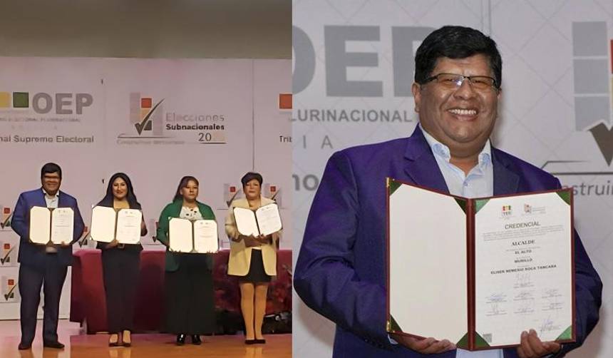 Eliser Roca recibe credencial como nuevo alcalde de El Alto