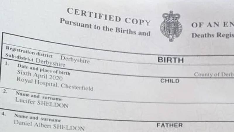 El certificado del niño que fue llamado, Lucifer