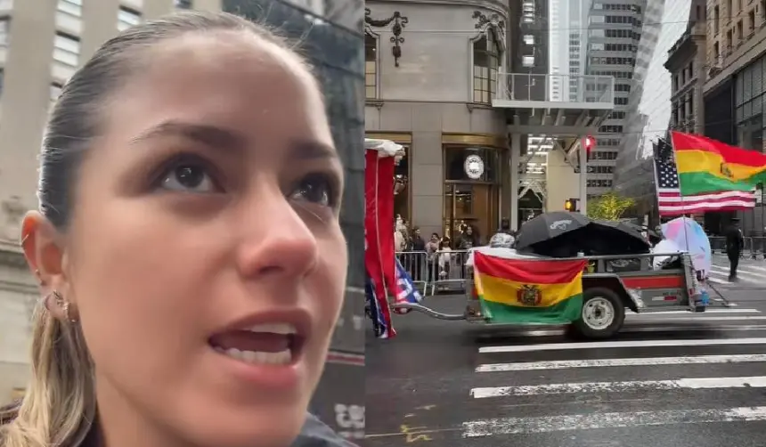 “Soy la más feliz”: Boliviana es sorprendida con un caporal en plena 5ta avenida de Nueva York