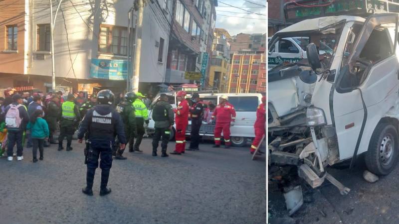 Accidente de tránsito en la ciudad de La Paz. 