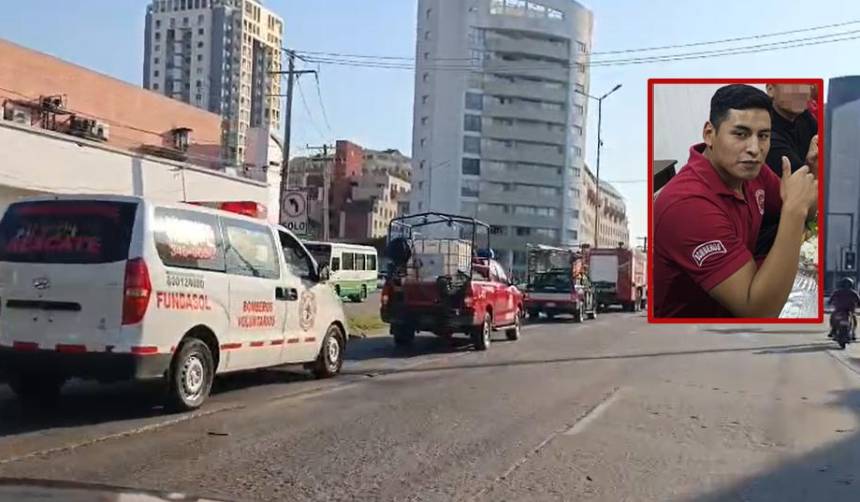 Caravana acompaña los restos del bombero que murió tras estar en terapia producto de una explosión